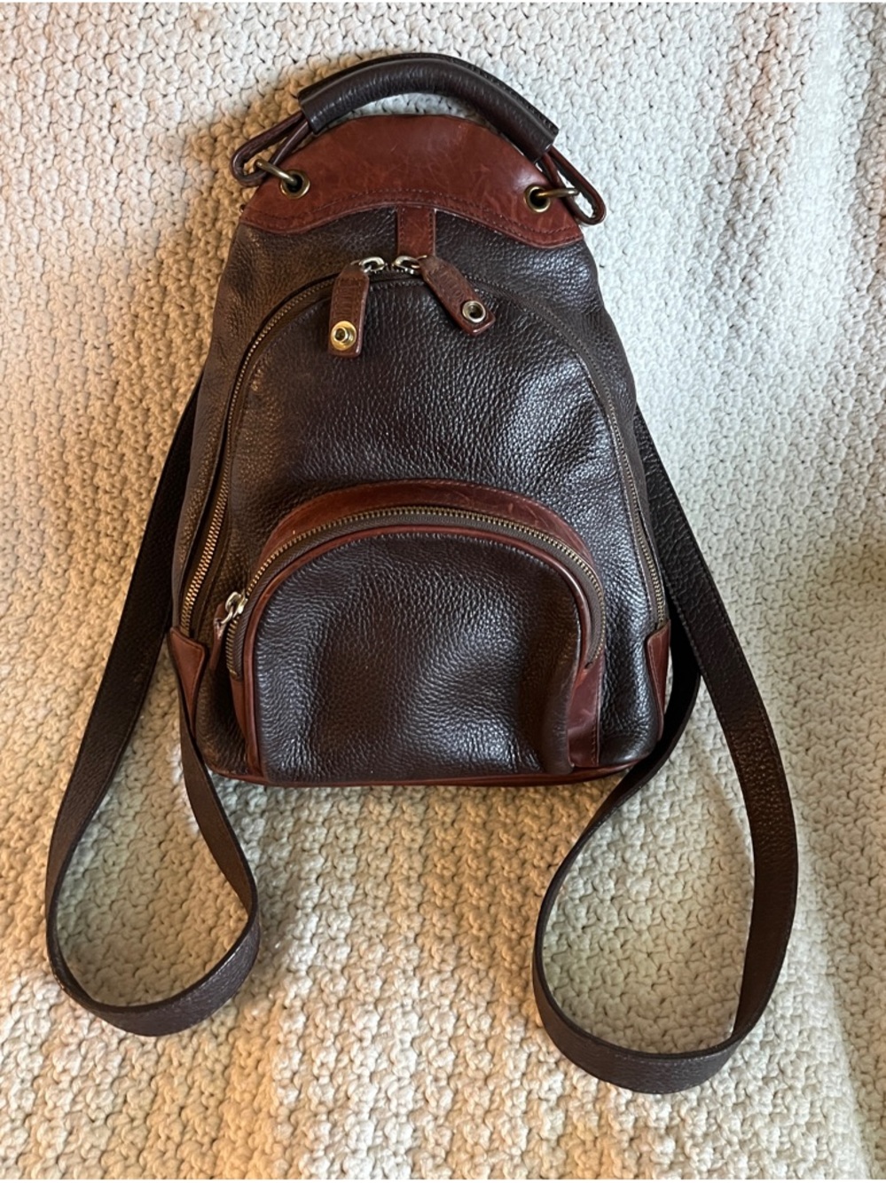 M. Landon leather backpack sling day pack